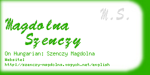magdolna szenczy business card